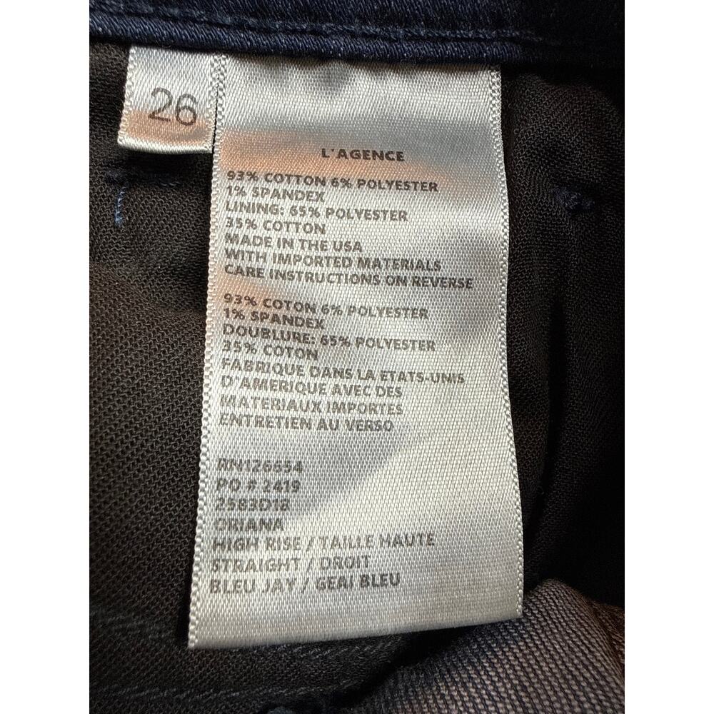 L’AGENCE Oriana High Rise Straight Leg Jeans Womens Size 26 in Bleu Jay *EUC - Picture 12 of 12